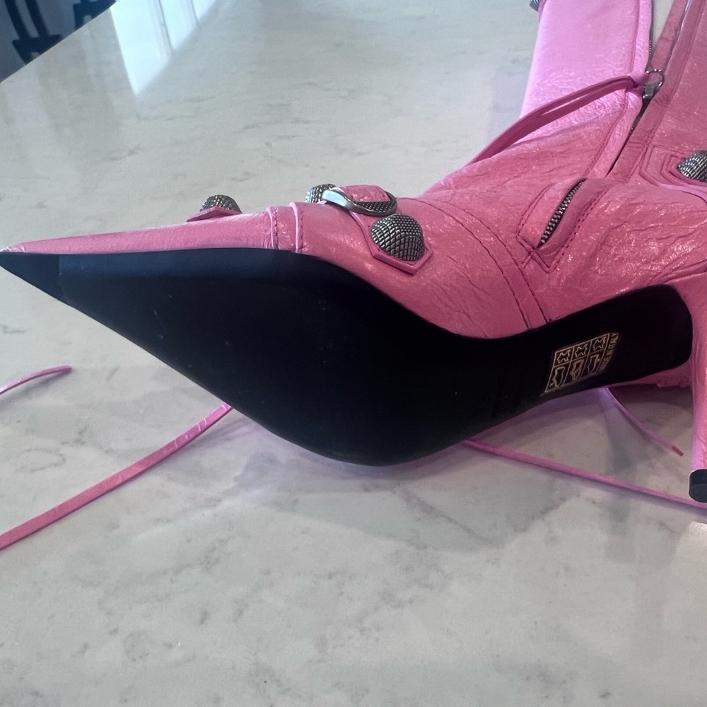 Balenciaga Cagole Pink Heeled Boots - Picture 4 of 6